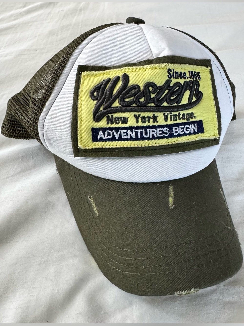 Green “Western” Trucker Hat with Mesh Back